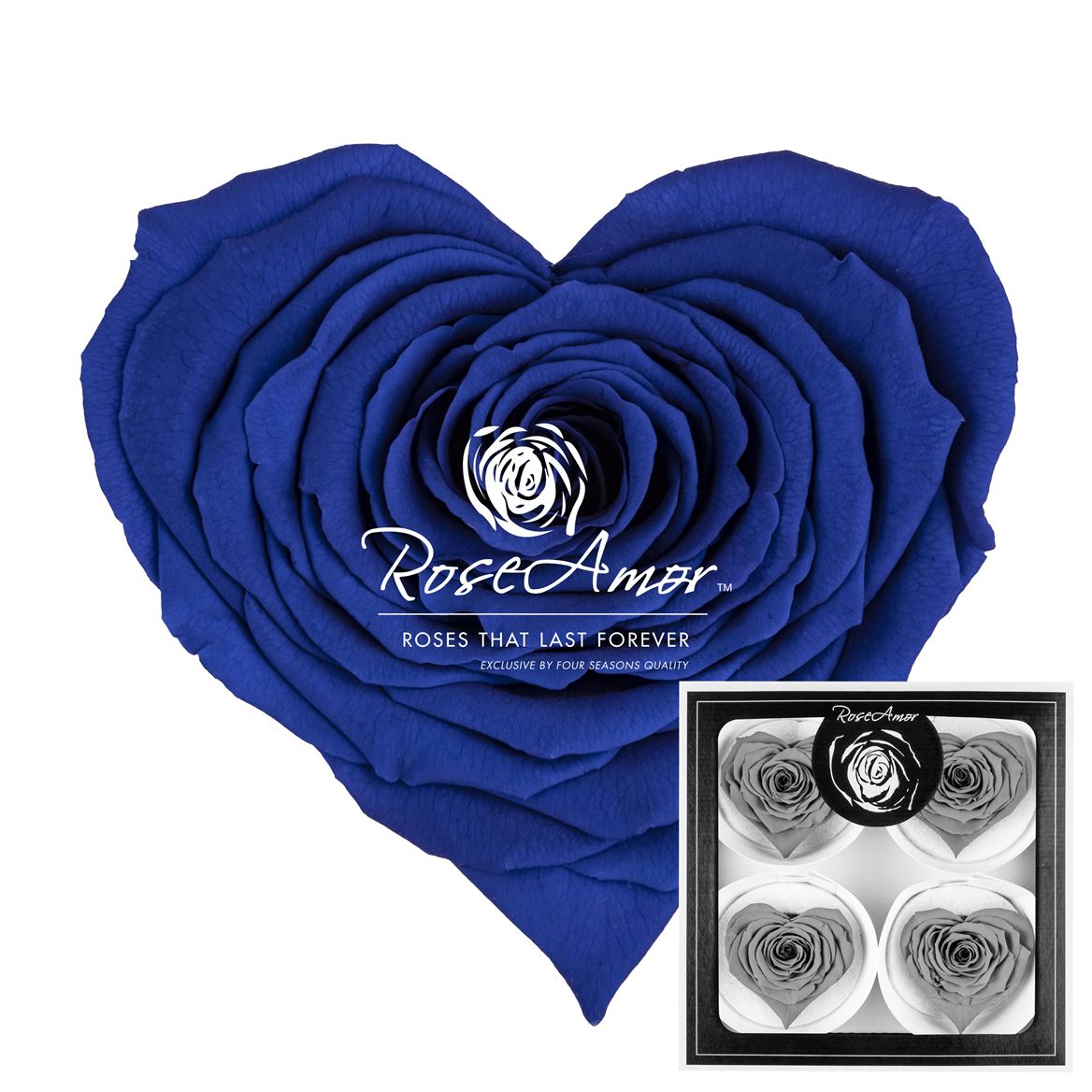 Rosa Preserved Corazon Bella Blu03 7cm Hd